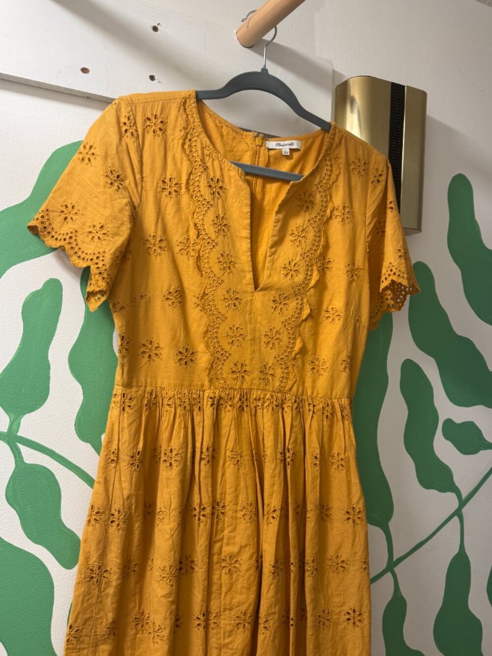 Madewell Scalloped Eyelet Midi Dress